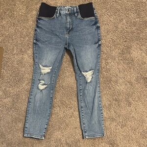 Good American Maternity Blue Distressed Women's skinny Jeans